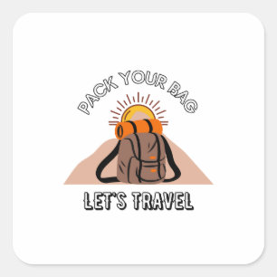 Emballez votre sac, Voyage Sticker Carré