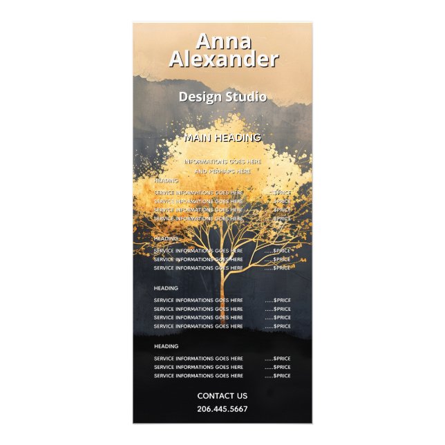 Ember Canopy | Minimalistisches Design Werbekarte (Vorne)