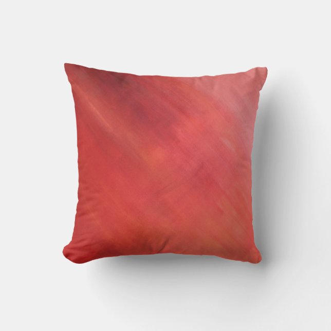 Ember Glow Haze rote Acrylmalerei werfen Kissen (Vorderseite)