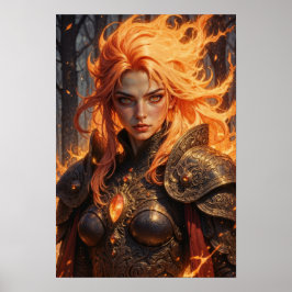 Ember Knight Fantasy Wall Art Poster