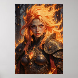 Ember Knight Fantasy Wall Art Poster