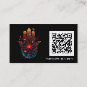 Ember Lotus Hamsa-Hand-Design Visitenkarte