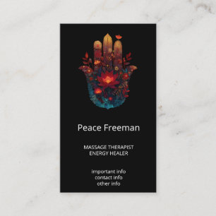 Ember Lotus Hamsa-Hand-Design Visitenkarte