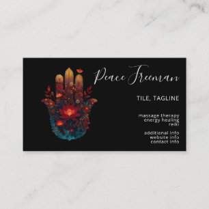 Ember Lotus Hamsa-Hand-Design Visitenkarte