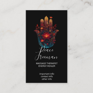 Ember Lotus Hamsa-Hand-Design Visitenkarte
