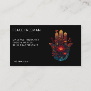 Ember Lotus Hamsa-Hand-Design Visitenkarte