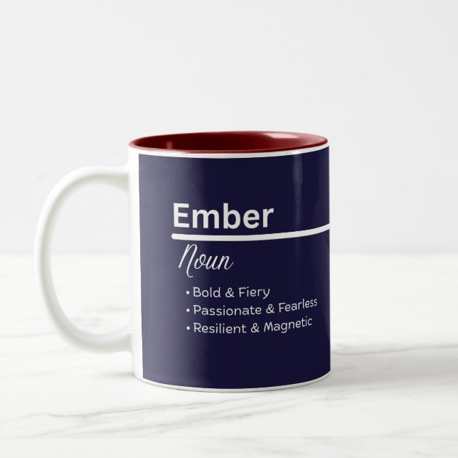 Ember Personalized Name Coffee Mug (Gauche)