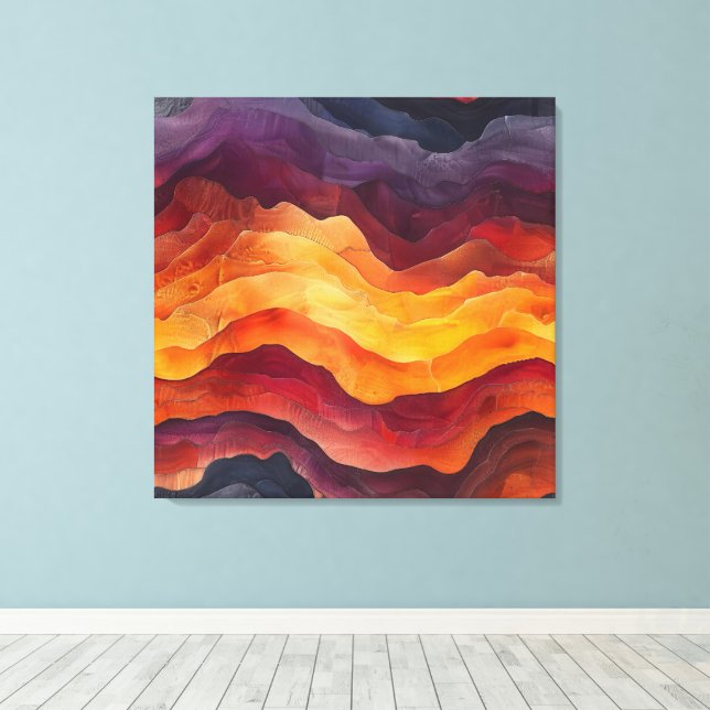 Ember Strata – Abstract Layers of Earth and Fire Leinwanddruck (Insitu (Holzboden))