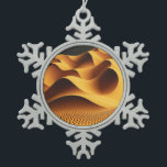 Ember Valleys Schneeflocken Zinn-Ornament<br><div class="desc">This stunning artwork captures the elegance of golden sand dunes stretching endlessly across a vast desert. Gentle curves and flowing lines create a hypnotic rhythm, while soft lighting casts warm highlights and deep shadows that emphasize the natural textures. Ideal for evoking a sense of calm, warmth, and timeless beauty in...</div>