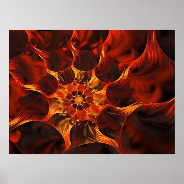 Embers Abstraktes digitales Fraktal Kunst Poster (Vorne)