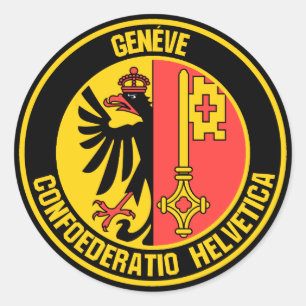 Emblem der Genfer Runde Runder Aufkleber