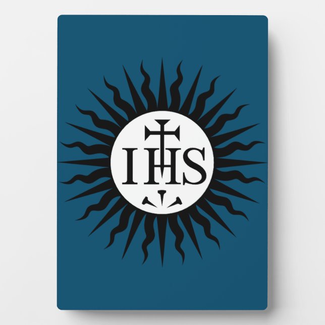 Emblem der Gesellschaft Jesu Fotoplatte (Vorderseite)