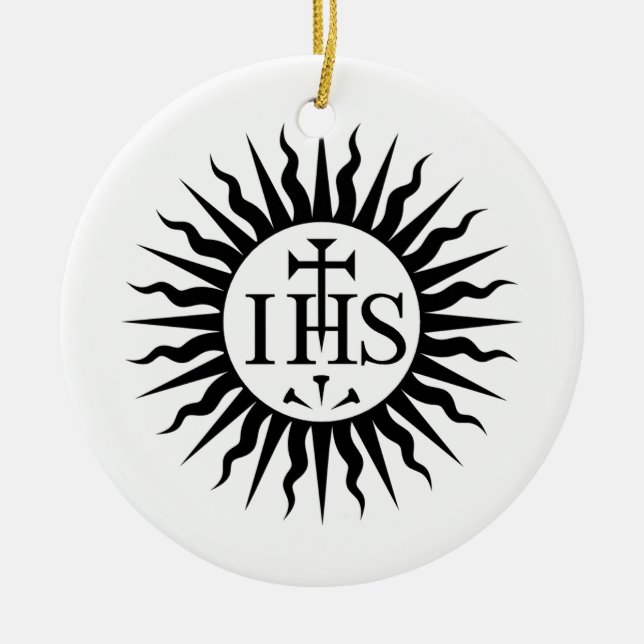 Emblem der Gesellschaft Jesu Keramik Ornament (Vorne)