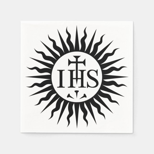 Emblem der Gesellschaft Jesu Serviette (Vorderseite)