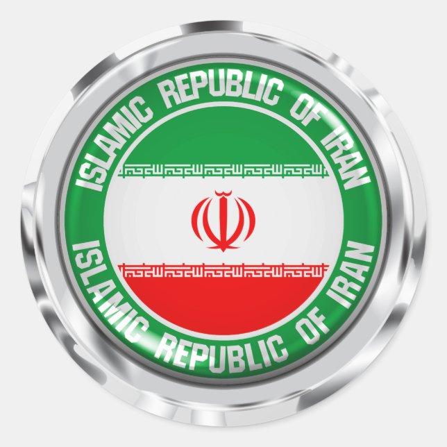 Emblem der Iran-Runde Runder Aufkleber (Vorderseite)
