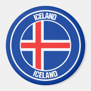 Emblem der Islands Runde Magnet