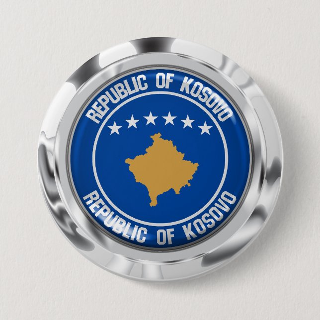 Emblem der Kosovo-Runde Button (Vorderseite)
