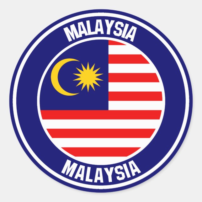 Emblem der Malaysia-Runde Runder Aufkleber (Vorderseite)