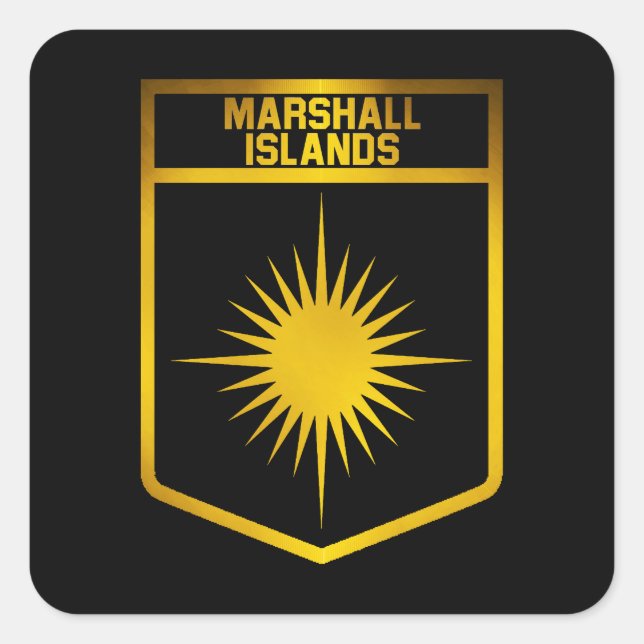 Emblem der Marshall-Inseln Quadratischer Aufkleber (Vorderseite)