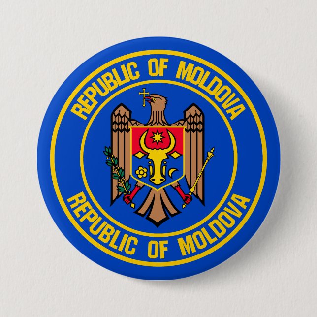 Emblem der Moldau-Runde Button (Vorderseite)