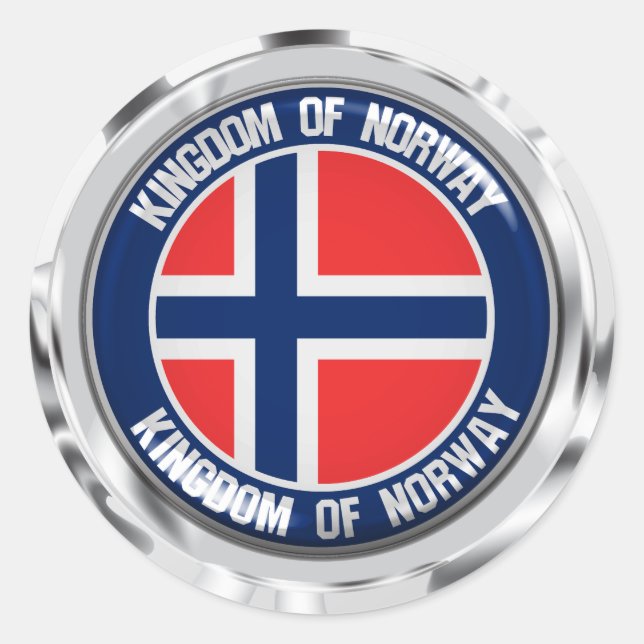 Emblem der Norwegen-Runde Runder Aufkleber (Vorderseite)