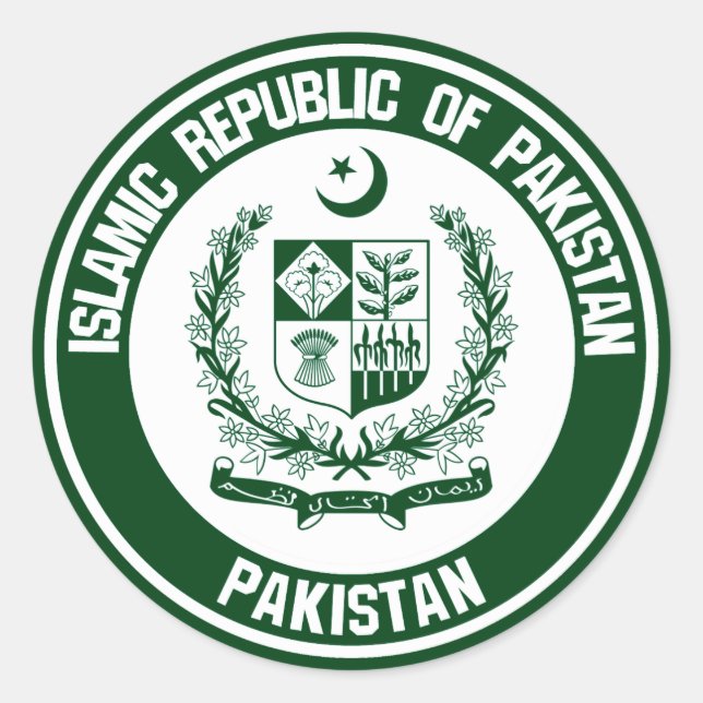 Emblem der pakistanischen Runde Runder Aufkleber (Vorderseite)
