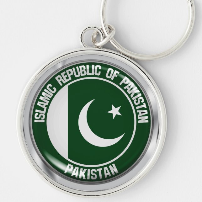 Emblem der pakistanischen Runde Schlüsselanhänger (Vorne)