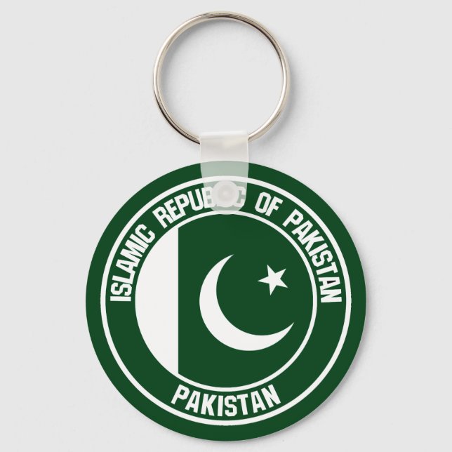 Emblem der pakistanischen Runde Schlüsselanhänger (Vorderseite)