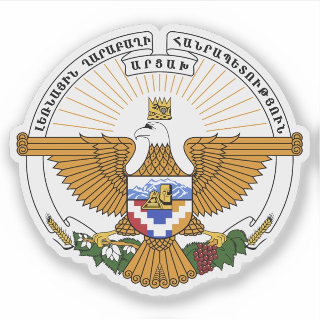 Emblem der Republik Artsakh, Armenien Aufkleber (Vorderseite)