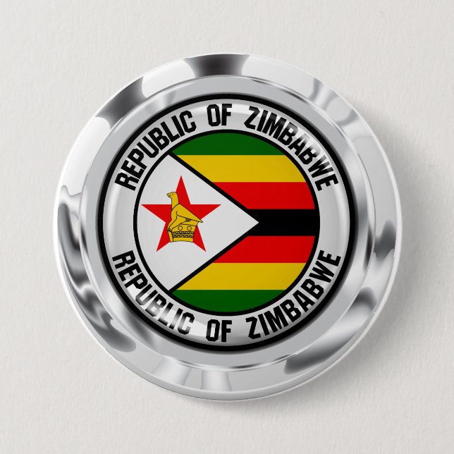 Emblem der Simbabwischen Runde Button (Vorderseite)