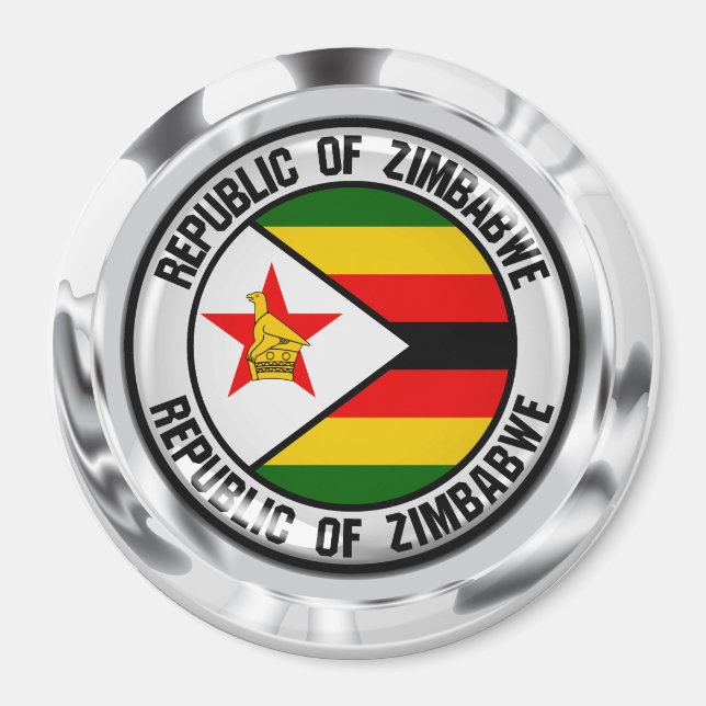 Emblem der Simbabwischen Runde Magnet (Vorne)