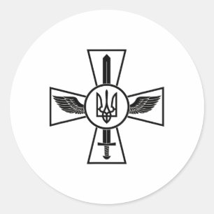 Emblem der ukrainischen Luftwaffe Ukraine Streitkr Runder Aufkleber