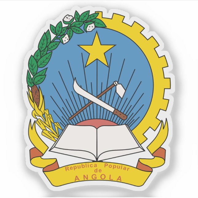 Emblem der Volksrepublik Angola (1975-1992) Aufkleber (Vorderseite)
