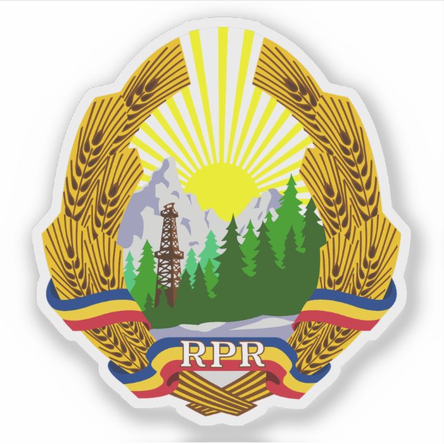 Emblem der Volksrepublik Rumänien (1948-1952) Aufkleber (Vorderseite)