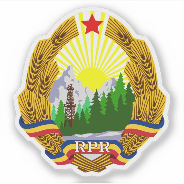 Emblem der Volksrepublik Rumänien (1952-1966) Aufkleber (Vorderseite)