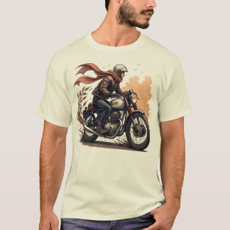 Emblem des Motorradfahrers in der Lederhaube T-Shirt