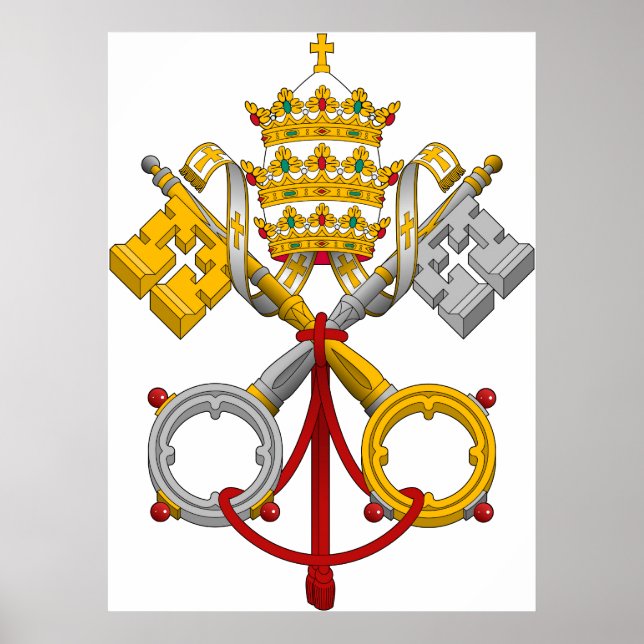 Emblem des Offiziellen Papstsymboles Poster (Vorne)