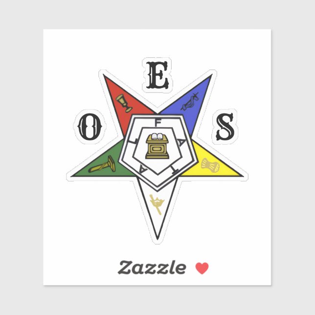 Emblem des Ordens des Eastern Star Aufkleber (Blatt)