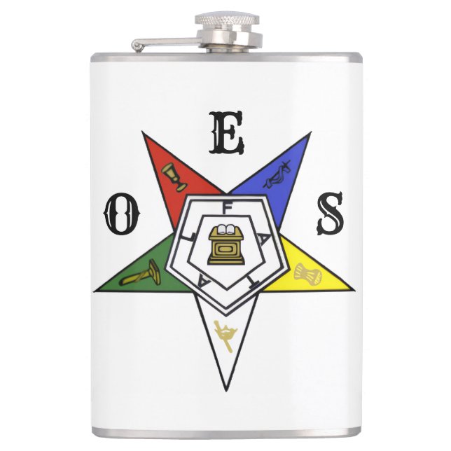 Emblem des Ordens des Eastern Star Flachmann (Vorderseite)