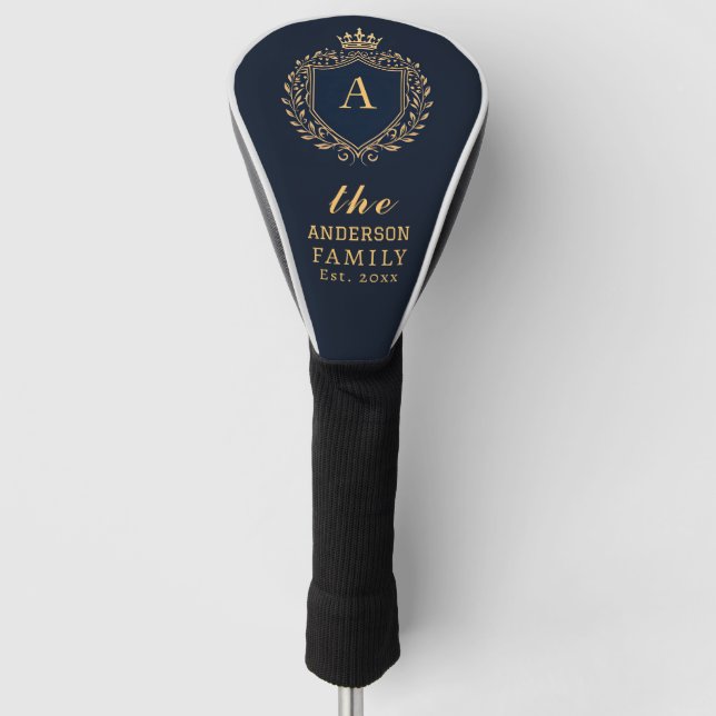 Emblem für das Royal-Wappen Monogram mit benutzerd Golf Headcover (Vorderseite)