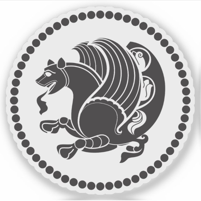 Emblem of the Sasanian Empire (Simurgh), Iran Aufkleber (Vorderseite)