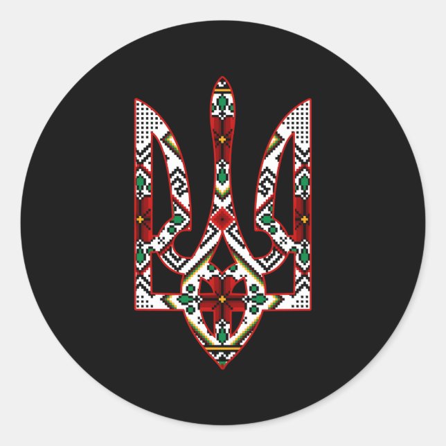 Emblem-Trident-Symbolismus in der Ukraine Runder Aufkleber (Vorderseite)