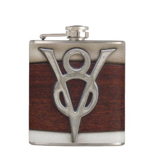 Emblem V8-Motor Grease Monkey Flachmann