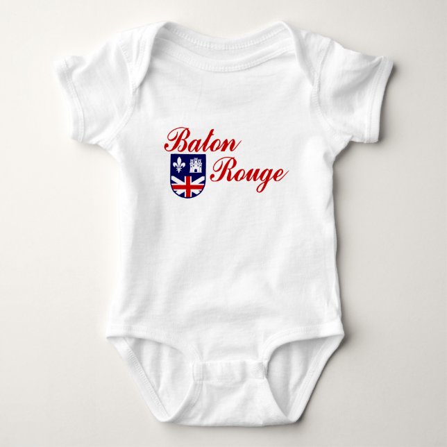 Emblem von Baton Rouge, Louisiana Baby Bodysuit Baby Strampler (Vorderseite)