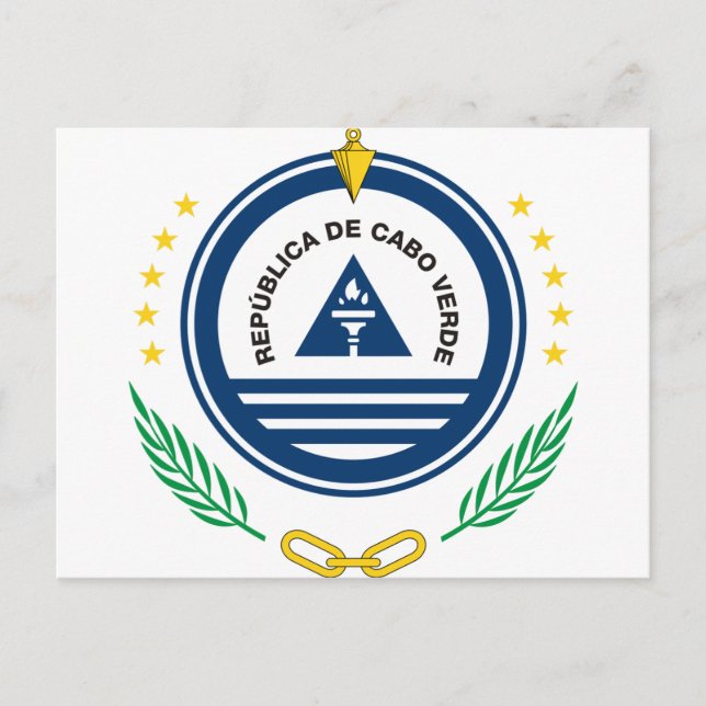 Emblem von Kap Verde Brasão de armas de Cabo Verde Postkarte (Vorderseite)