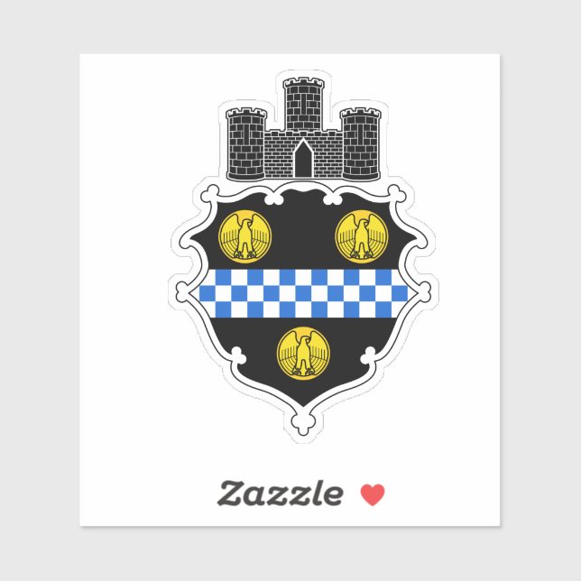 Emblem von Pittsburgh, Pennsylvania Vinyl Sticker (Blatt)