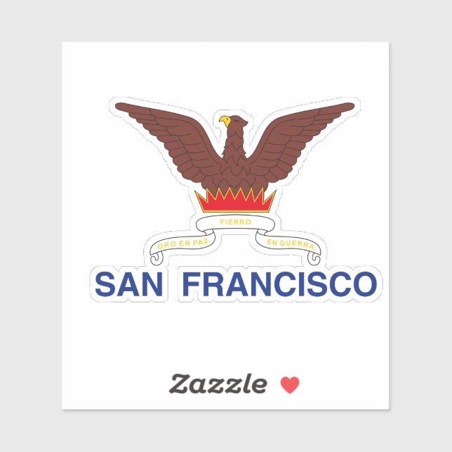 Emblem von San Francisco Custom-Cut Vinyl Sticker (Blatt)