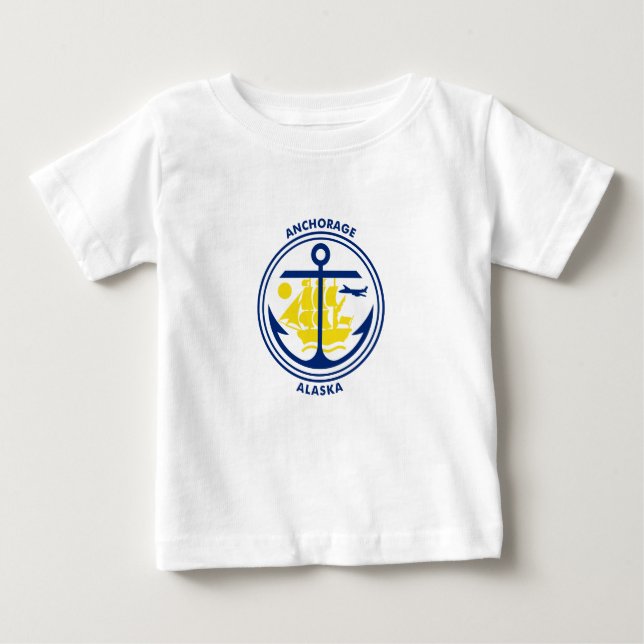 Emblème d'Anchorage, T-shirt bébé Alaska (Devant)