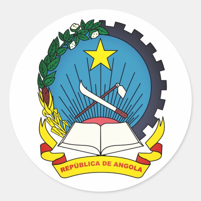 Emblème d'Angola Classic Round Sticker (Devant)