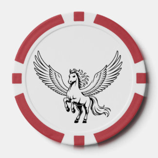 emblème de cheval de pégase ailé sur jeton de poke